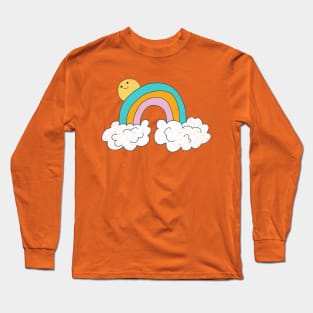 Happy Sun And Rainbow Long Sleeve T-Shirt